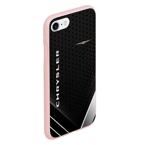 Чехол iPhone 7/8 матовый Chrysler Карбон / 3D-Светло-розовый – фото 2