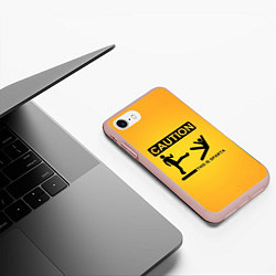 Чехол iPhone 7/8 матовый Осторожно : это Спарта, цвет: 3D-светло-розовый — фото 2