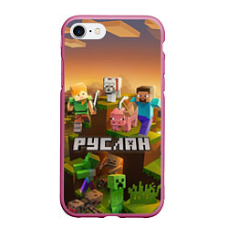 Чехол iPhone 7/8 матовый Руслан Minecraft