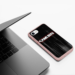 Чехол iPhone 7/8 матовый Samurai - Киберпанк - Двоичный код, цвет: 3D-светло-розовый — фото 2