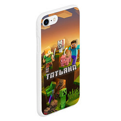 Чехол iPhone 7/8 матовый Татьяна Minecraft, цвет: 3D-белый — фото 2