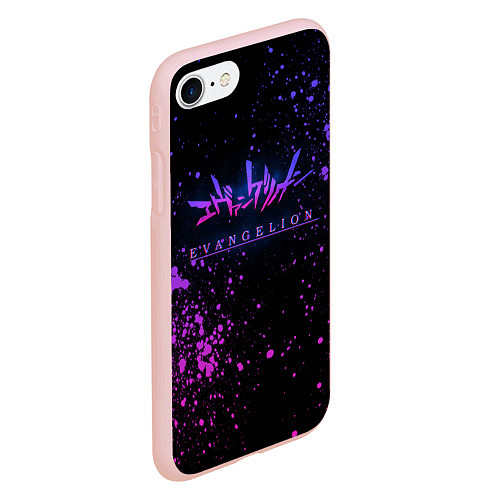 Чехол iPhone 7/8 матовый Evangelion neon logo / 3D-Светло-розовый – фото 2