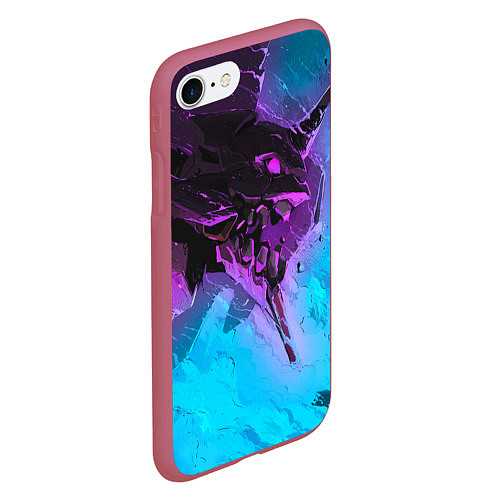 Чехол iPhone 7/8 матовый Neon Genesis Evangelion - Eva 01 / 3D-Малиновый – фото 2