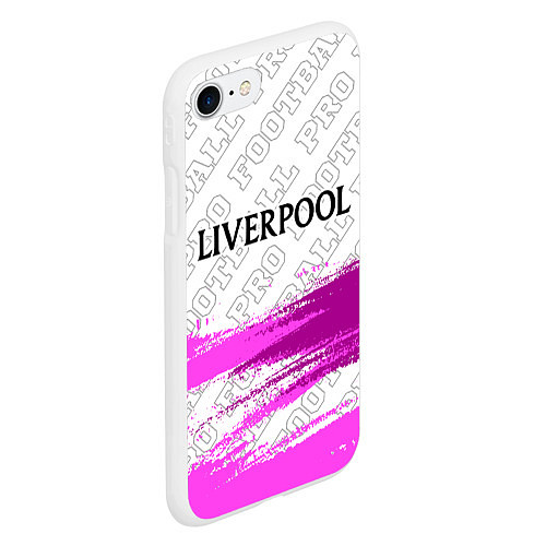 Чехол iPhone 7/8 матовый Liverpool pro football: символ сверху / 3D-Белый – фото 2