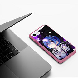 Чехол iPhone 7/8 матовый Rem - ReZero - Абстракция, цвет: 3D-малиновый — фото 2