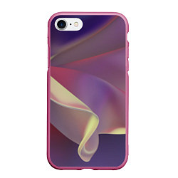 Чехол iPhone 7/8 матовый Абстрактные объёмные волны бархата, цвет: 3D-малиновый