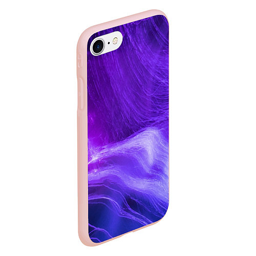 Чехол iPhone 7/8 матовый Неоновые волны / 3D-Светло-розовый – фото 2