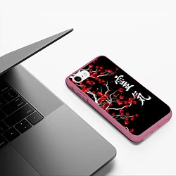 Чехол iPhone 7/8 матовый Сакура в цвету, цвет: 3D-малиновый — фото 2