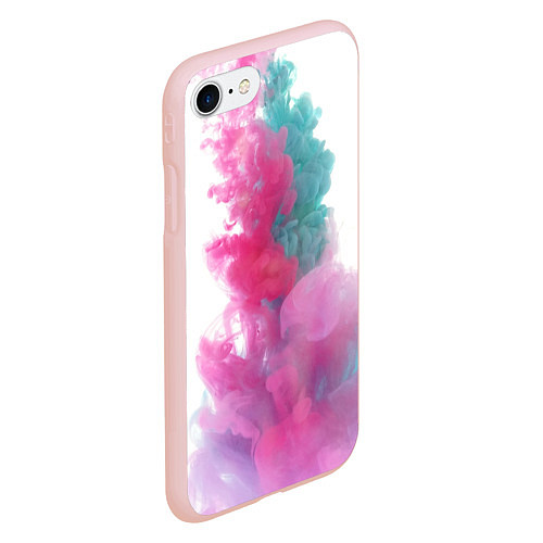 Чехол iPhone 7/8 матовый Яркий красочный дым / 3D-Светло-розовый – фото 2