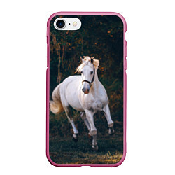 Чехол iPhone 7/8 матовый Скачущая белая лошадь