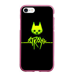 Чехол iPhone 7/8 матовый Stray green neon, цвет: 3D-малиновый