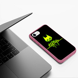 Чехол iPhone 7/8 матовый Stray green neon, цвет: 3D-малиновый — фото 2