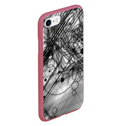 Чехол iPhone 7/8 матовый Геометрические фигуры графика, цвет: 3D-малиновый — фото 2