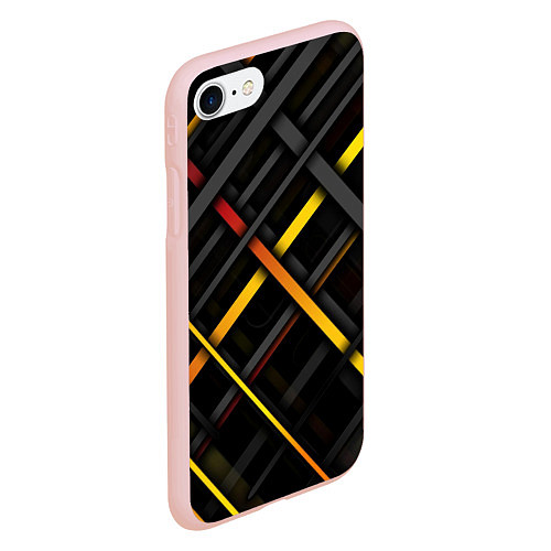 Чехол iPhone 7/8 матовый Цветные переплетающиеся линии / 3D-Светло-розовый – фото 2