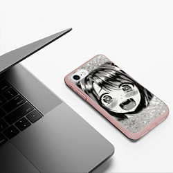 Чехол iPhone 7/8 матовый Девушка Ахегао, цвет: 3D-светло-розовый — фото 2