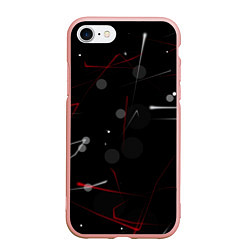 Чехол iPhone 7/8 матовый Движение частиц, цвет: 3D-светло-розовый