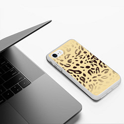 Чехол iPhone 7/8 матовый Пятнистые леопардовые узоры, цвет: 3D-белый — фото 2