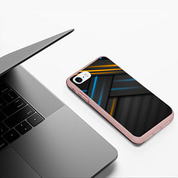 Чехол iPhone 7/8 матовый Переплетение полос, цвет: 3D-светло-розовый — фото 2