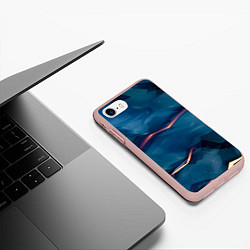 Чехол iPhone 7/8 матовый Броня из магического синего камня, цвет: 3D-светло-розовый — фото 2
