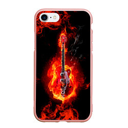 Чехол iPhone 7/8 матовый Огненная гитара