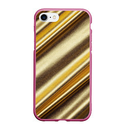 Чехол iPhone 7/8 матовый Золотая голографическая диагональ, цвет: 3D-малиновый