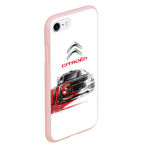 Чехол iPhone 7/8 матовый Ситроен спорт - эскиз / 3D-Светло-розовый – фото 2