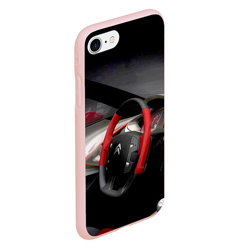 Чехол iPhone 7/8 матовый Ситроен - салон - Steering wheel / 3D-Светло-розовый – фото 2