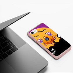Чехол iPhone 7/8 матовый Одноглазая тыква, цвет: 3D-светло-розовый — фото 2