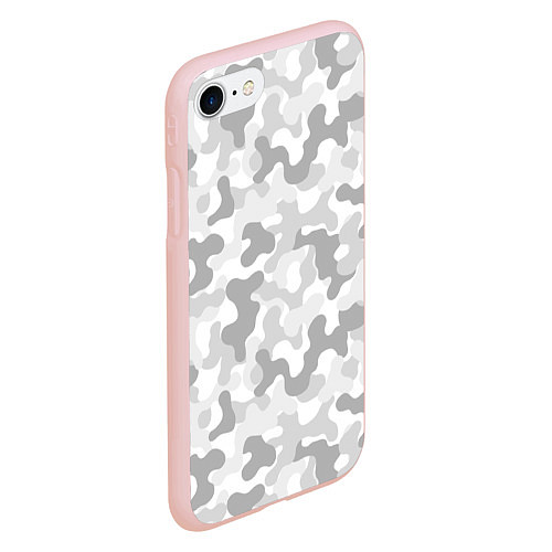 Чехол iPhone 7/8 матовый Камуфляж цифра светло-серый крупный / 3D-Светло-розовый – фото 2