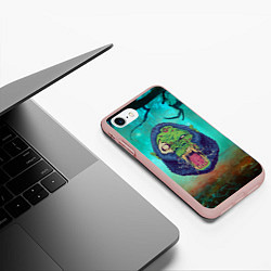 Чехол iPhone 7/8 матовый Горилла - зомби, цвет: 3D-светло-розовый — фото 2