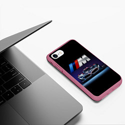 Чехол iPhone 7/8 матовый BMW M Performance Motorsport, цвет: 3D-малиновый — фото 2