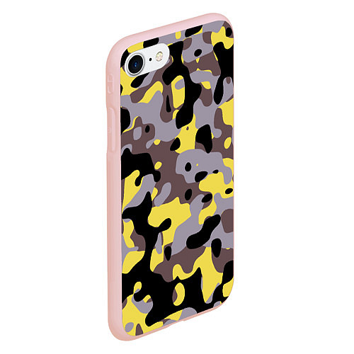 Чехол iPhone 7/8 матовый Камуфляж Yellow Stinger / 3D-Светло-розовый – фото 2