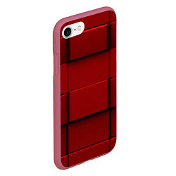 Чехол iPhone 7/8 матовый Абстрактная красные кубики-стена, цвет: 3D-малиновый — фото 2