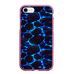 Чехол iPhone 7/8 матовый Голубое свечение камней