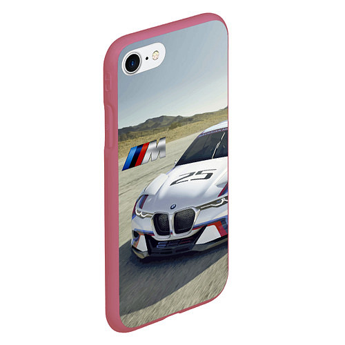 Чехол iPhone 7/8 матовый Спортивная бэха на гоночной трассе / 3D-Малиновый – фото 2