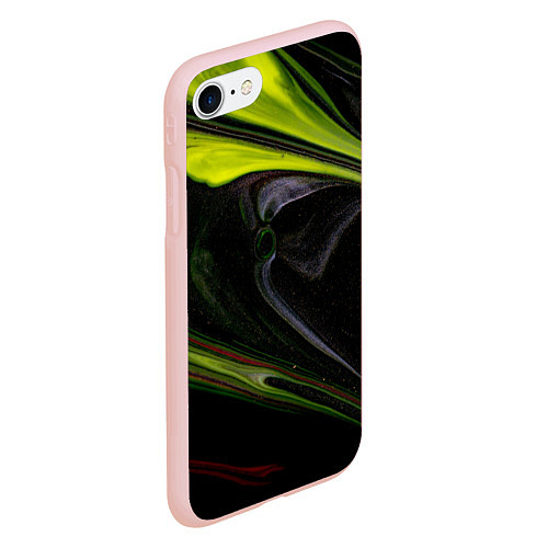 Чехол iPhone 7/8 матовый Зелёный песок в темноте / 3D-Светло-розовый – фото 2