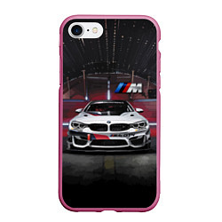 Чехол iPhone 7/8 матовый BMW M4 GT4 - Motorsport, цвет: 3D-малиновый