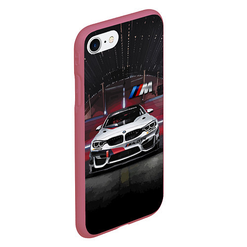 Чехол iPhone 7/8 матовый BMW M4 GT4 - Motorsport / 3D-Малиновый – фото 2