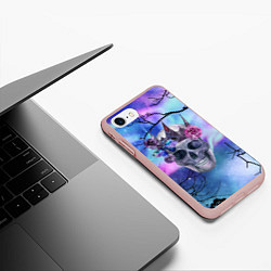 Чехол iPhone 7/8 матовый Череп короля, цвет: 3D-светло-розовый — фото 2