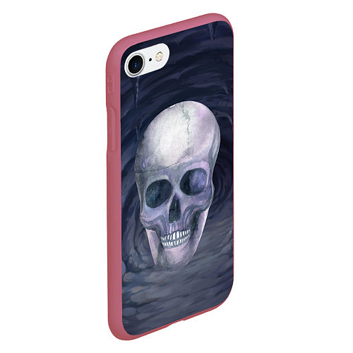 Чехол iPhone 7/8 матовый Большой череп / 3D-Малиновый – фото 2