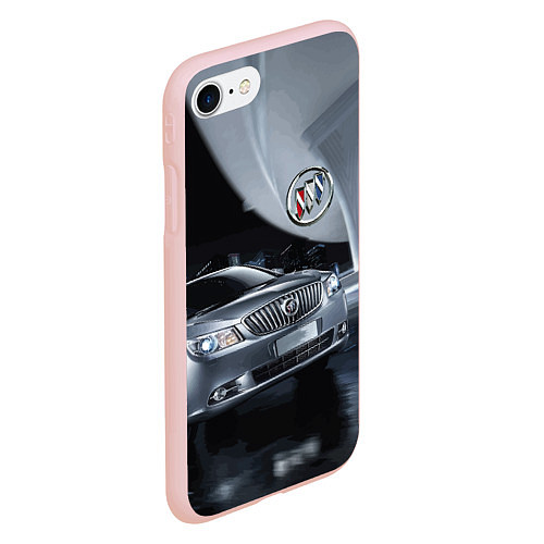 Чехол iPhone 7/8 матовый Buick в ночном городе / 3D-Светло-розовый – фото 2