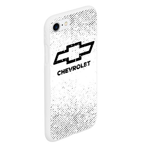Чехол iPhone 7/8 матовый Chevrolet с потертостями на светлом фоне / 3D-Белый – фото 2