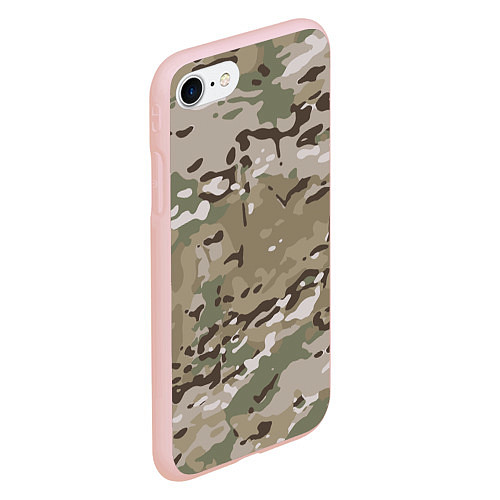 Чехол iPhone 7/8 матовый Камуфляж Multicam / 3D-Светло-розовый – фото 2