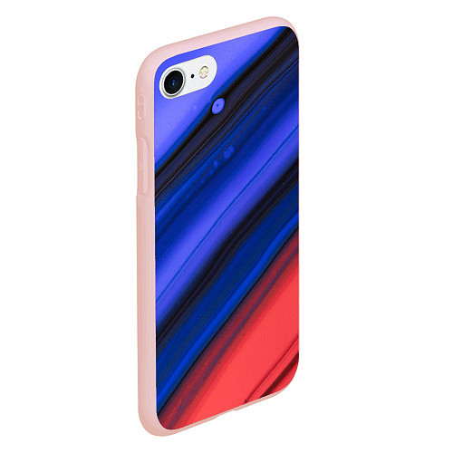 Чехол iPhone 7/8 матовый Синий и красный песок / 3D-Светло-розовый – фото 2