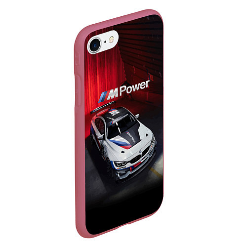 Чехол iPhone 7/8 матовый BMW M4 GT4 - Motorsport / 3D-Малиновый – фото 2
