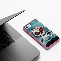 Чехол iPhone 7/8 матовый Череп зомби, цвет: 3D-малиновый — фото 2