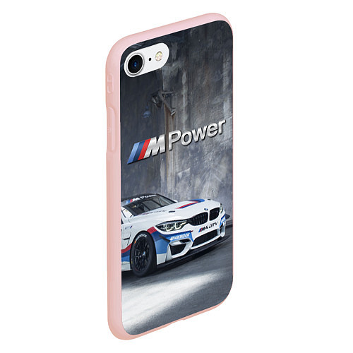 Чехол iPhone 7/8 матовый BMW M4 GT4 - racing team - motorsport / 3D-Светло-розовый – фото 2