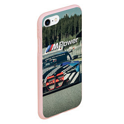 Чехол iPhone 7/8 матовый BMW M Power - Motorsport - Racing team, цвет: 3D-светло-розовый — фото 2