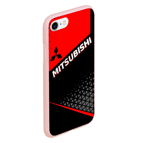 Чехол iPhone 7/8 матовый Mitsubishi - Красная униформа / 3D-Светло-розовый – фото 2
