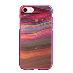 Чехол iPhone 7/8 матовый Розово-оранжевый абстрактный песок